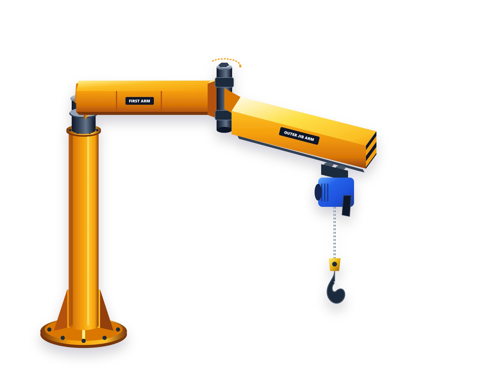 Foldable Jib Crane - ARTICULATING FOLDABLE JIB CRANE