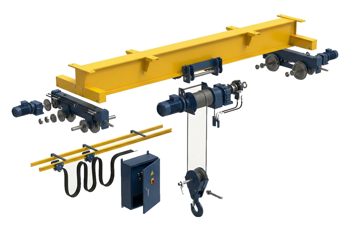 EOT Crane - SINGLE GIRDER EXPLODED VIEW